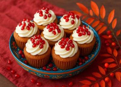 طرز تهیه مافین انار ، چیکار کنم کاپ کیک انار نرم و پفکی بمونه؟